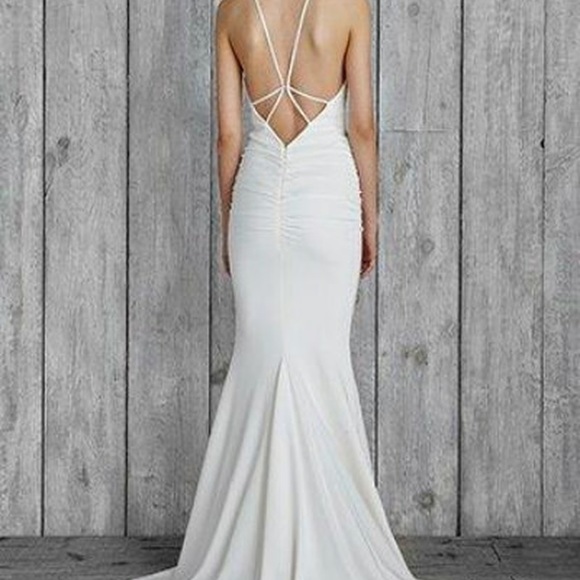 Ivory Halter Top Wedding Gown (never worn) - Picture 4 of 6
